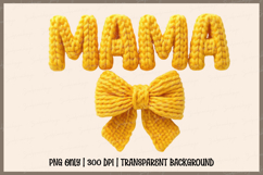 Mama knitted letters, Yellow yarn crochet style Product Image 1