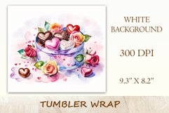 Beautiful watercolor composition spring flowers bloom in bright shades. Artwork is specifically crafted for sublimation design on a tumbler 20 oz. High resolution and high quality perfect for printing and sublimation