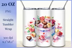 Beautiful watercolor composition spring flowers bloom in bright shades. Artwork is specifically crafted for sublimation design on a tumbler 20 oz. High resolution and high quality perfect for printing and sublimation