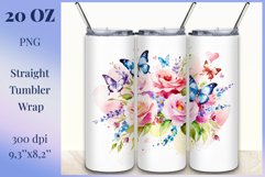 Beautiful watercolor composition spring flowers bloom in bright shades. Artwork is specifically crafted for sublimation design on a tumbler 20 oz. High resolution and high quality perfect for printing and sublimation