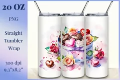 Beautiful watercolor composition spring flowers bloom in bright shades. Artwork is specifically crafted for sublimation design on a tumbler 20 oz. High resolution and high quality perfect for printing and sublimation