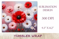 This enchanting sublimation tumbler wrap design encapsulates the serene beauty of meadow flowers, poppies and dandelions, bringing a touch of nature's elegance to your everyday routine.