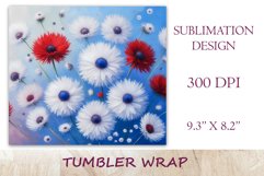 This enchanting sublimation tumbler wrap design encapsulates the serene beauty of meadow flowers, poppies and dandelions, bringing a touch of nature&#039;s elegance to your everyday routine.