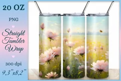 This enchanting sublimation tumbler wrap design encapsulates the serene beauty of meadow flowers, poppies and dandelions, bringing a touch of nature's elegance to your everyday routine.