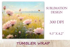 This enchanting sublimation tumbler wrap design encapsulates the serene beauty of meadow flowers, poppies and dandelions, bringing a touch of nature&#039;s elegance to your everyday routine.
