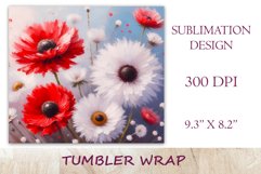 This enchanting sublimation tumbler wrap design encapsulates the serene beauty of meadow flowers, poppies and dandelions, bringing a touch of nature&#039;s elegance to your everyday routine.