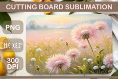 Meadow Flowers. Beautiful sublimation design for kitchen cutting board. A watercolor painting that will bring touches of natural beauty right to your kitchen surface.