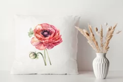 Sublimation design, pink ranunculus flowers, PNG file Product Image 5