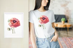 Sublimation design, pink ranunculus flowers, PNG file Product Image 6