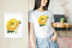 Sublimation design, yellow ranunculus flowers, PNG file Product Image 6