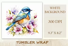 Beautiful watercolor composition spring flowers bloom in bright shades. Artwork is specifically crafted for sublimation design on a tumbler 20 oz. High resolution and high quality perfect for printing and sublimation