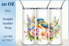 Beautiful watercolor composition spring flowers bloom in bright shades. Artwork is specifically crafted for sublimation design on a tumbler 20 oz. High resolution and high quality perfect for printing and sublimation