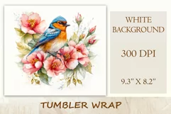 Beautiful watercolor composition spring flowers bloom in bright shades. Artwork is specifically crafted for sublimation design on a tumbler 20 oz. High resolution and high quality perfect for printing and sublimation