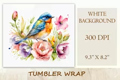 Beautiful watercolor composition spring flowers bloom in bright shades. Artwork is specifically crafted for sublimation design on a tumbler 20 oz. High resolution and high quality perfect for printing and sublimation