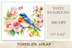 Beautiful watercolor composition spring flowers bloom in bright shades. Artwork is specifically crafted for sublimation design on a tumbler 20 oz. High resolution and high quality perfect for printing and sublimation