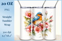 Beautiful watercolor composition spring flowers bloom in bright shades. Artwork is specifically crafted for sublimation design on a tumbler 20 oz. High resolution and high quality perfect for printing and sublimation