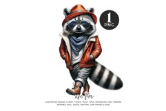 Cool Raccoon Sublimation PNG Product Image 1