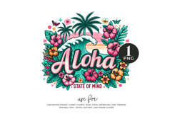 Retro Aloha Sublimation PNG, Tropical Hawaii Clipart Product Image 1
