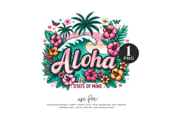 Retro Aloha Sublimation PNG, Tropical Hawaii Clipart Product Image 1