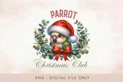 Parrot Christmas Club PNG - Pet Bird Holiday Design Product Image 1