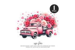 Valentine Truck Sublimation PNG Product Image 1