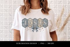 Jesus Floral Cottagecore Sublimation PNG Product Image 1