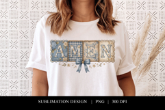 Amen Floral Cottagecore Sublimation PNG Product Image 1