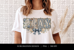 Pray Floral Cottagecore Sublimation PNG Product Image 1