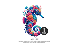 Floral Seahorse PNG, Product Image 1