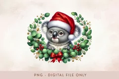 Christmas PNG - Cute Koala Clipart Sublimation Design Product Image 1