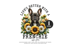 French Bulldog PNG | Floral Dog Lover Sublimation Design Product Image 1