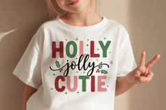 Holly Jolly Cutie SVG PNG Retro Christmas Apparel Design Product Image 3