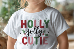 Holly Jolly Cutie SVG PNG Retro Christmas Apparel Design Product Image 2