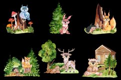 Woodland animals clipart. Forest cute baby animals clipart. Product Image 3