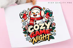 Cute Snowman Cozy Game Night Christmas Winter Holiday Design Product Image 3