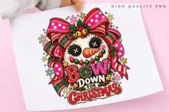 Cute Snowman Bow Down for Christmas Holiday Winter PNG Product Image 3