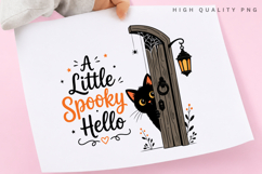 A Little Spooky Hello PNG Sublimation Design, Black Cat Product Image 3