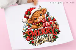 Cute Highland Cow Merry Christmas Little Moments Holiday Product Image 3