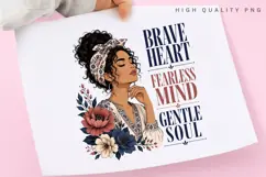 Brave Heart Fearless Mind PNG Sublimation Design Product Image 3