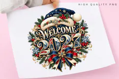 Welcome 2027 Elegant New Year Winter Holiday Celebration PNG Product Image 3