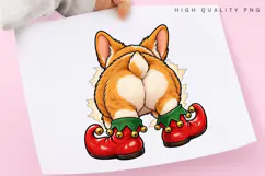 Christmas Corgi Butt PNG Sublimation Design, Funny Corgi Product Image 3