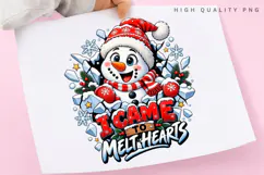 Cute Snowman I Came to Melt Hearts Winter Christmas Holiday Product Image 3