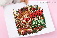 Cozy Highland Cow Fluff The Season Christmas Winter Holiday Product Image 3