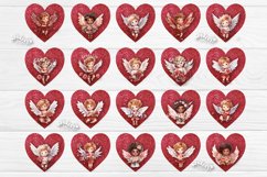 Valentine earring sublimation heart earrings heart shape sublimation design with a watercolor Baby angel. Express your individuality, elevate your mood, and spread joy with these earrings.