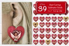 Valentine earring sublimation heart earrings heart shape sublimation design with a watercolor Baby angel. Express your individuality, elevate your mood, and spread joy with these earrings.