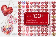 Valentine earring sublimation heart earrings heart shape sublimation design with watercolor Valentine patterns, flowers, hearts, and baby angels. Express your individuality, elevate your mood, and spread joy with these earrings