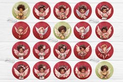 Valentine Round earring sublimation design with watercolor Baby Angels. Express your individuality, elevate your mood, and spread joy with these earrings