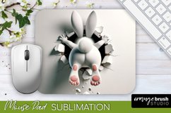 Sublimation Easter Mousepad - 3D Bunny Hole in Wall Design