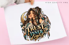 Mystic Boho Woman Trust Your Inner Light Celestial Moon Product Image 3