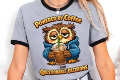 Powered by Coffee and Questionable Decisions Owl PNG Product Image 3